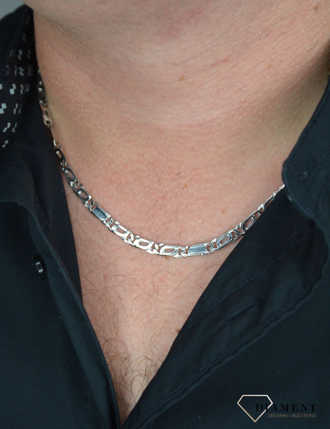 Złoty łańcuszek 585 białe złoto 5 mm DIA-LAN-1197-585 5mm.jpg